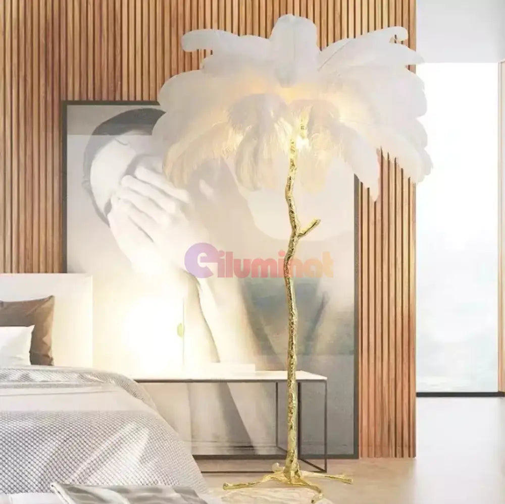 Lampadar Baroque Luxury Feathers White