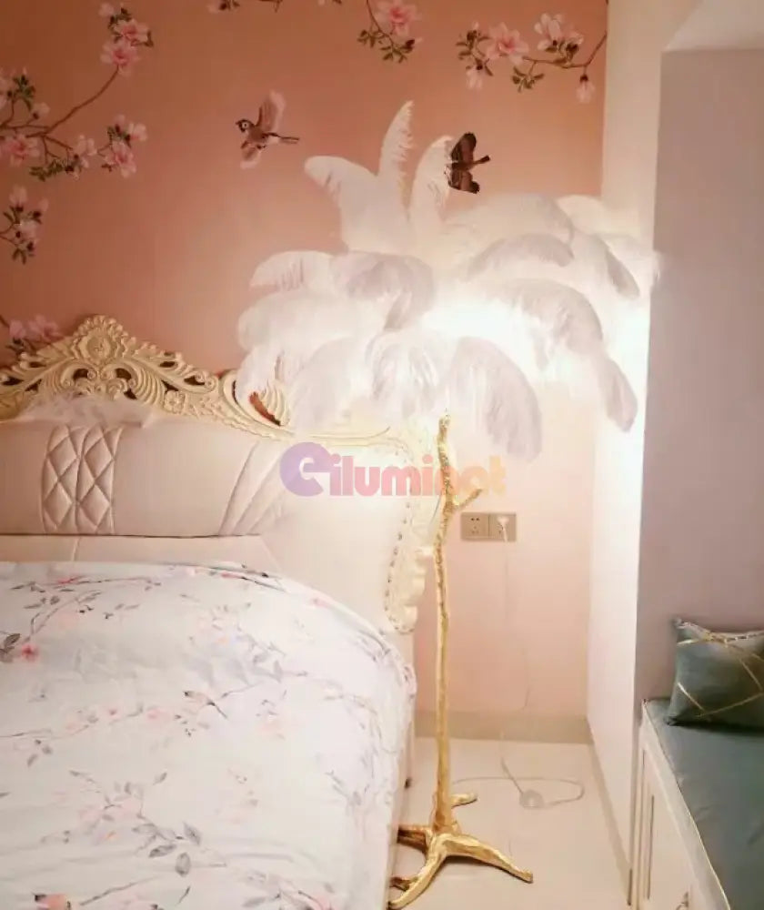 Lampadar Baroque Luxury Feathers White