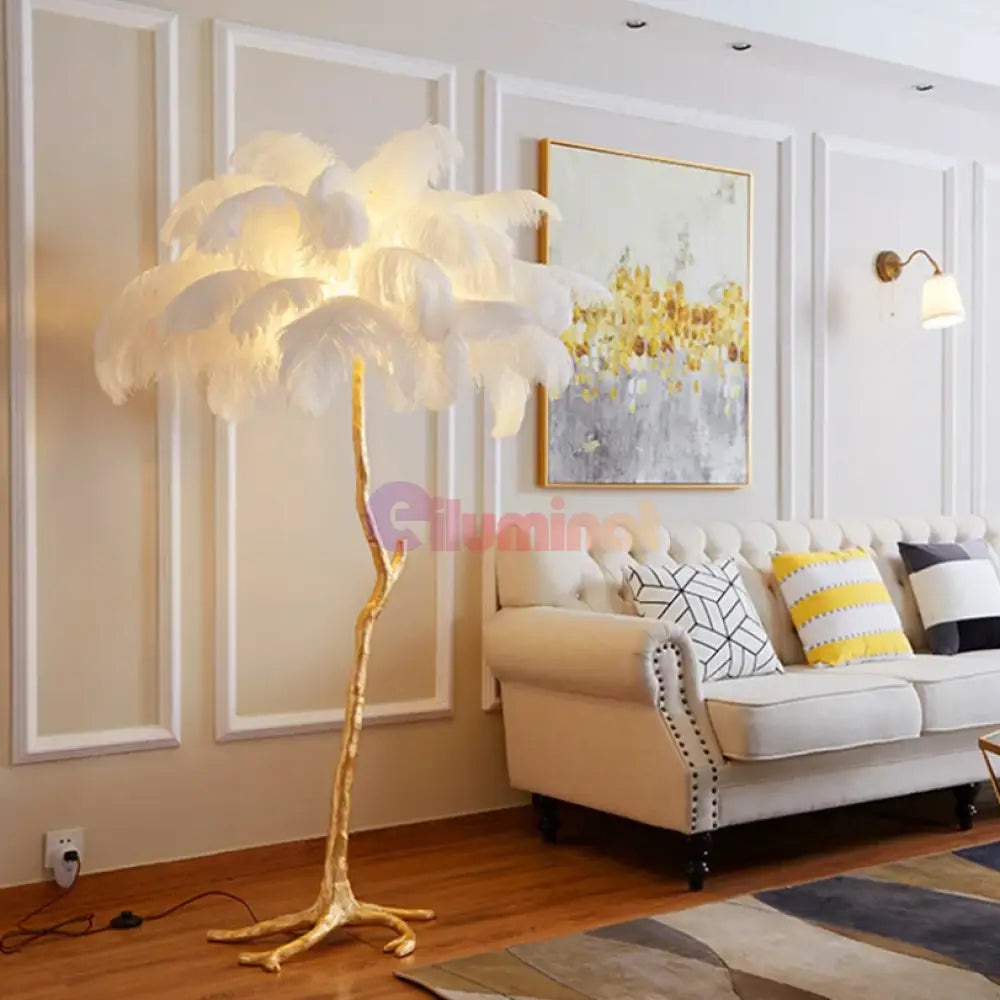 Lampadar Baroque Luxury Feathers White