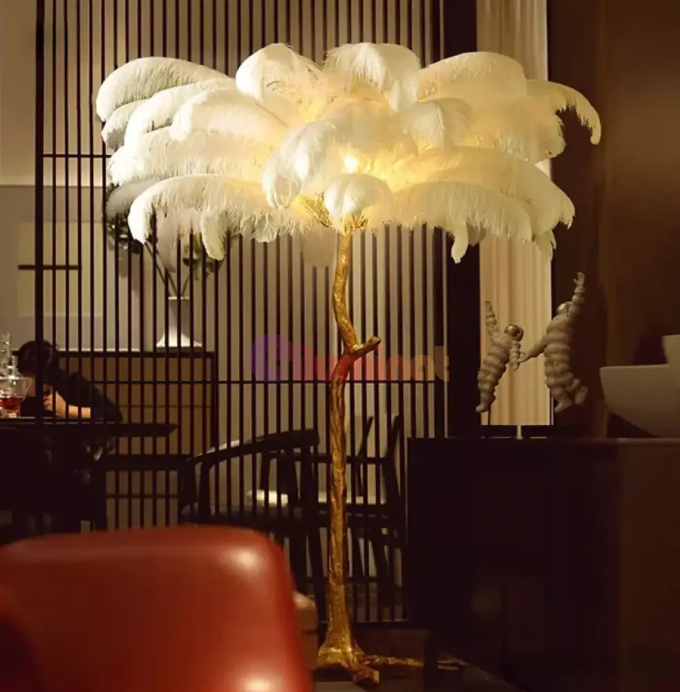 Lampadar Baroque Luxury Feathers White