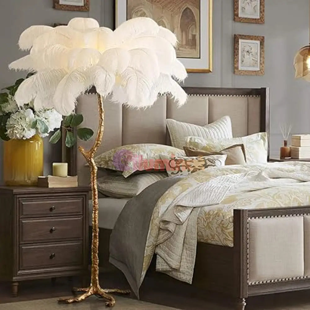 Lampadar Baroque Luxury Feathers White