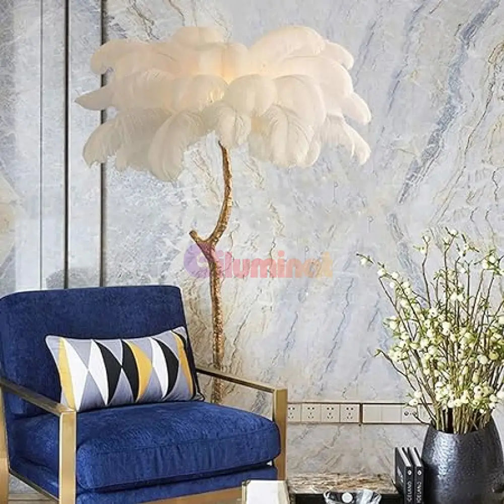 Lampadar Baroque Luxury Feathers White