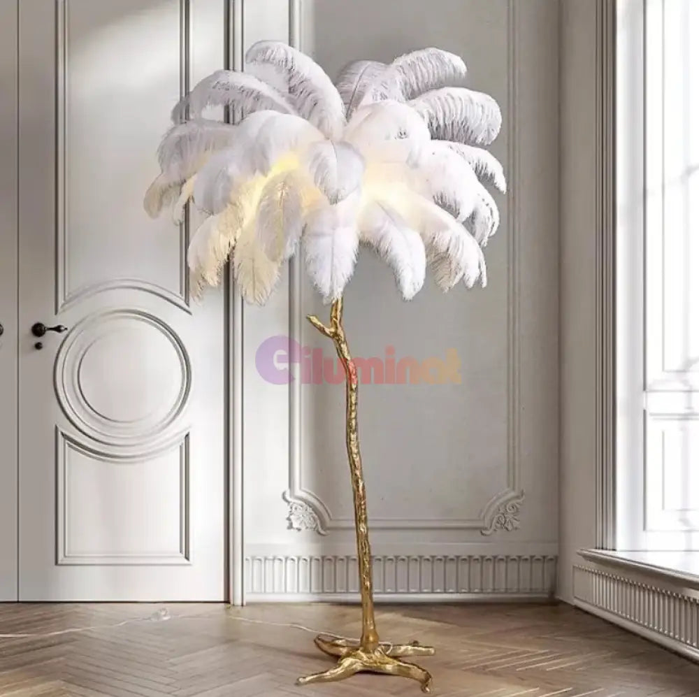 Lampadar Baroque Luxury Feathers White