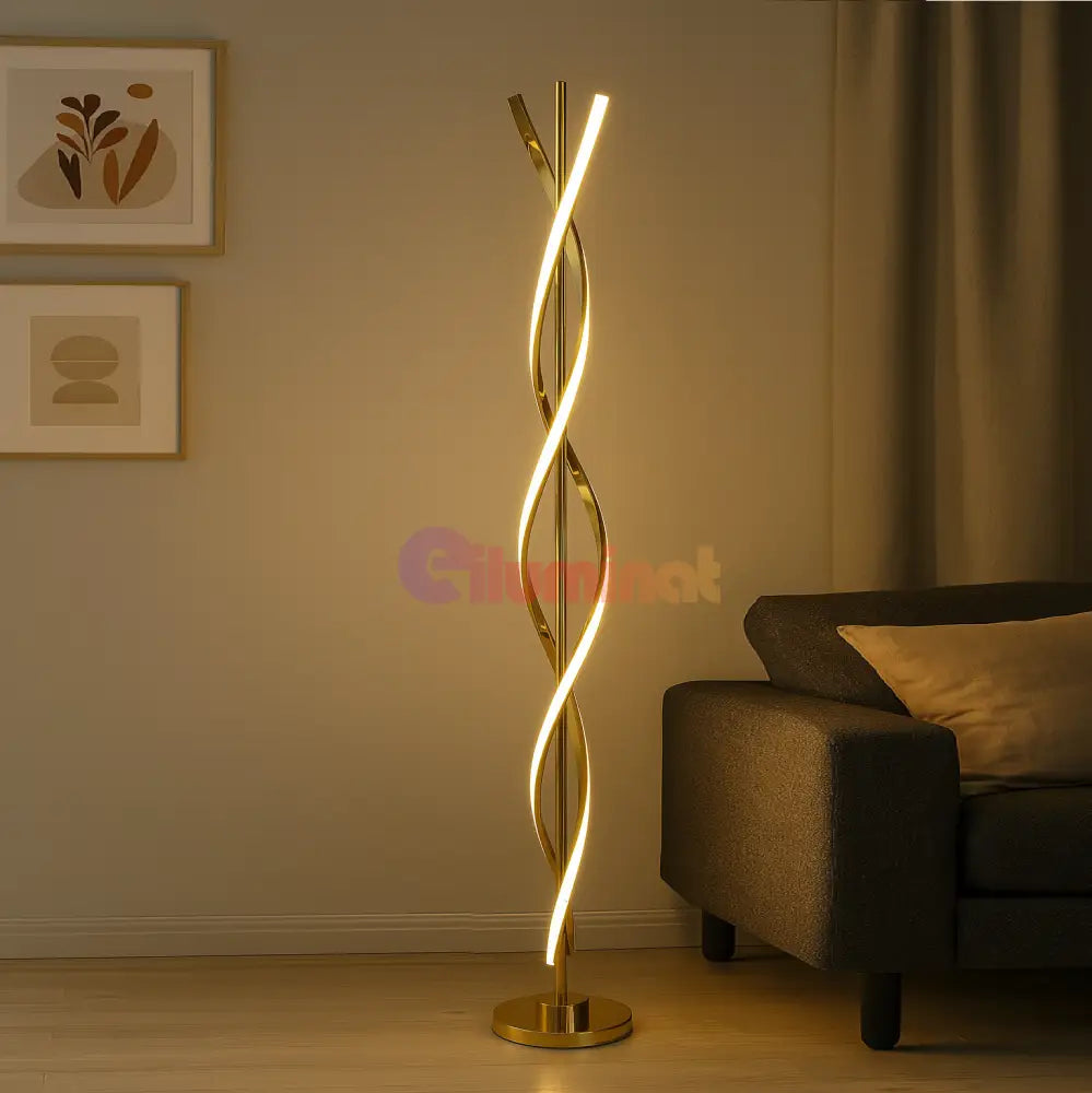 Lampadar LED 100CM 50W Waves Gold 3Functii de Lumina floorlamp