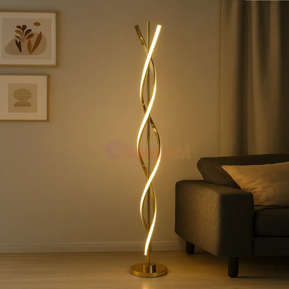 Lampadar LED 100CM 50W Waves Gold 3Functii de Lumina floorlamp