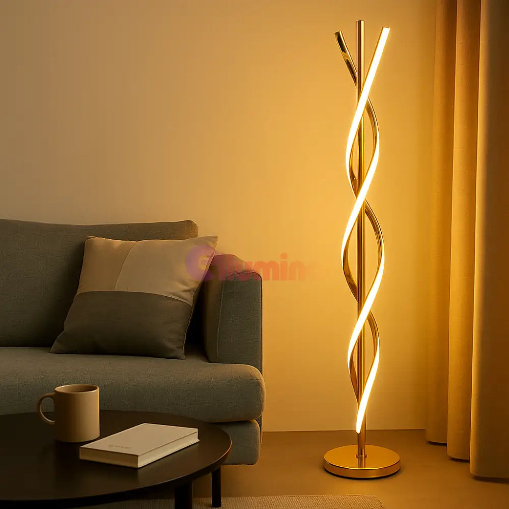 Lampadar LED 100CM 50W Waves Gold 3Functii de Lumina floorlamp