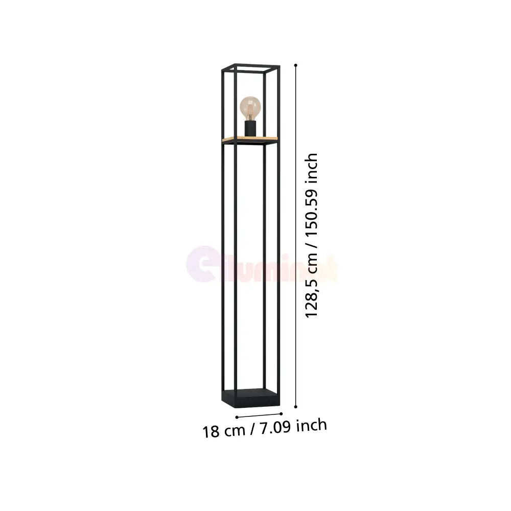 Lampadar LIBERTAD Black & Brown 128.5CM Eglo