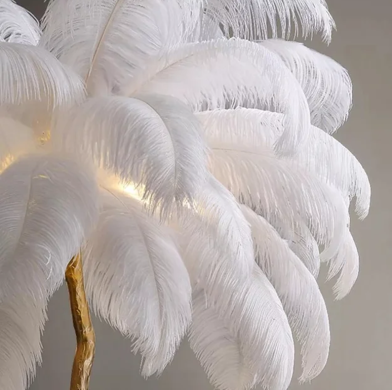 Lampadar Baroque Luxury Feathers White