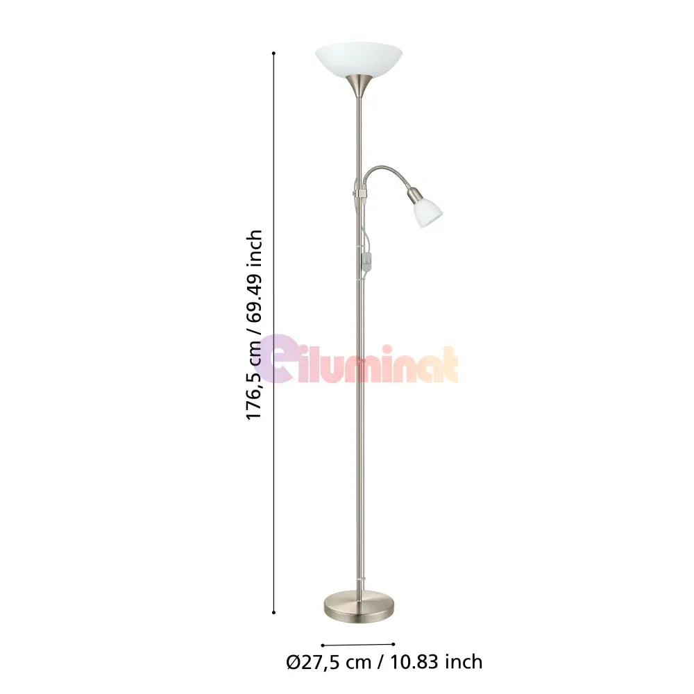 Lampadar UP 2 Silver 176.5CM Eglo