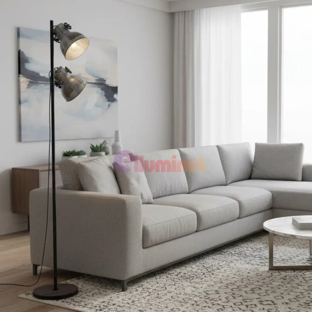 Lampadar Vintage BARNSTAPLE Black & Brown 158CM Eglo