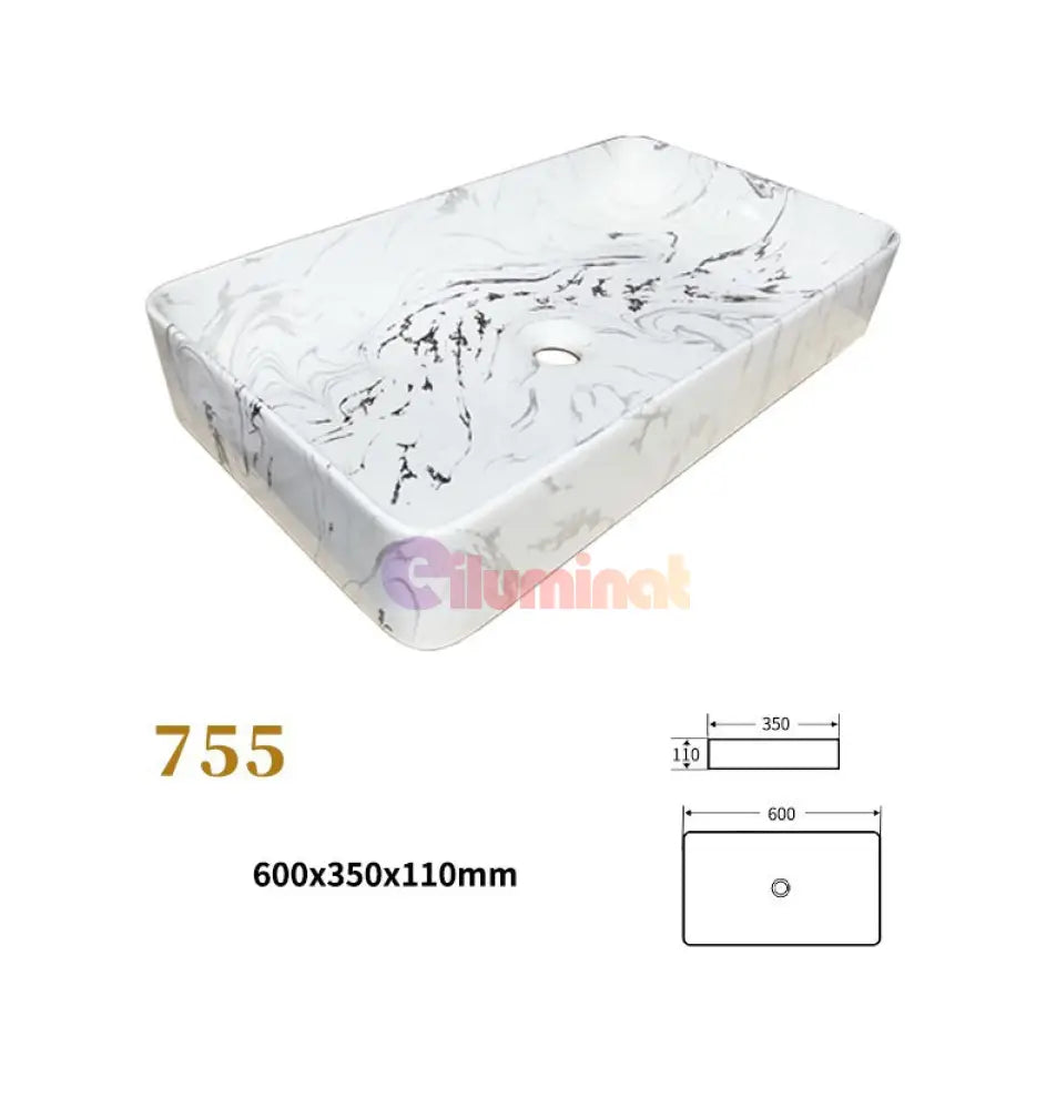 Lavoar Aplicat Luxury Line 60X35Cm G755 Bathroom Sink