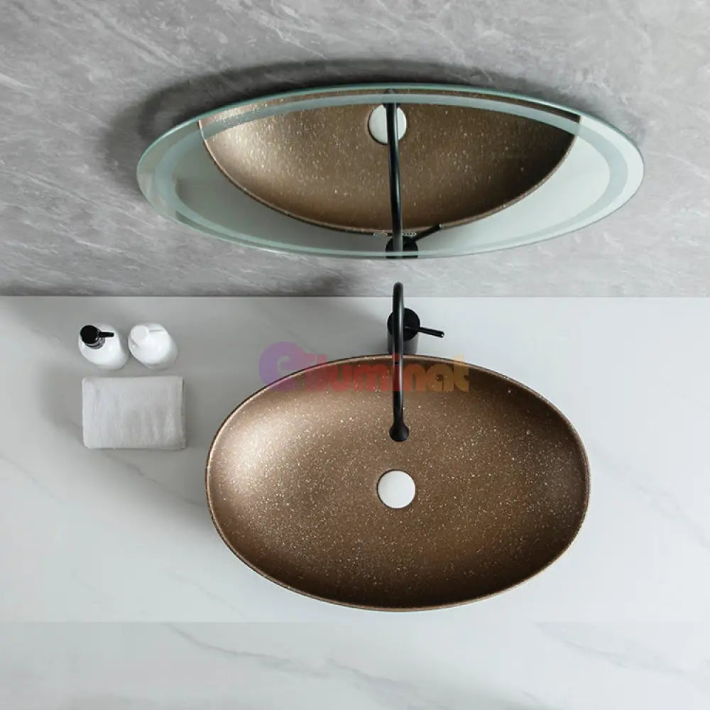 Lavoar Aplicat Luxury Line 65X44Cm Brownie Bathroom Sink