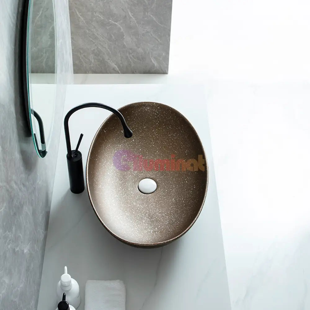 Lavoar Aplicat Luxury Line 65X44Cm Brownie Bathroom Sink