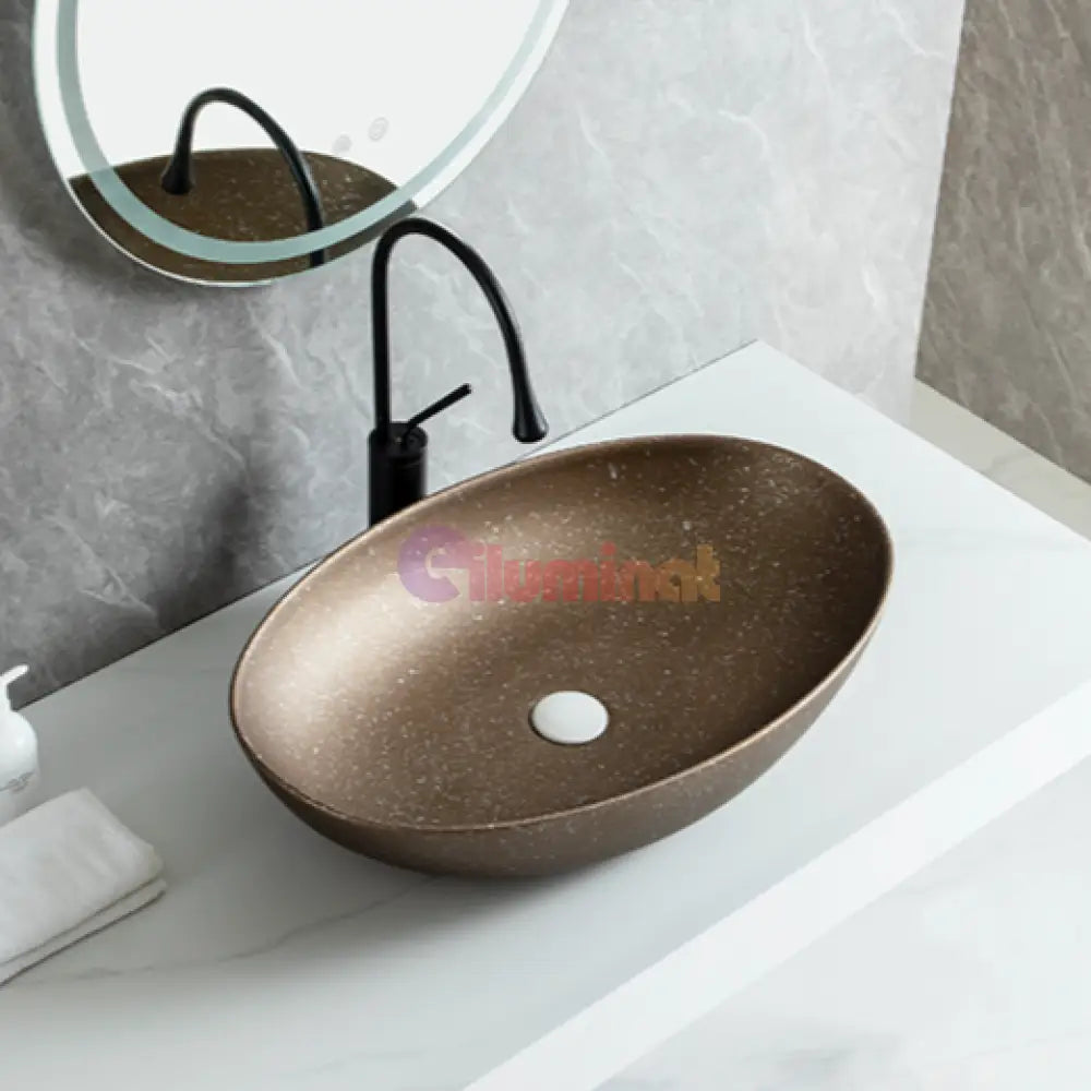 Lavoar Aplicat Luxury Line 65X44Cm Brownie Bathroom Sink