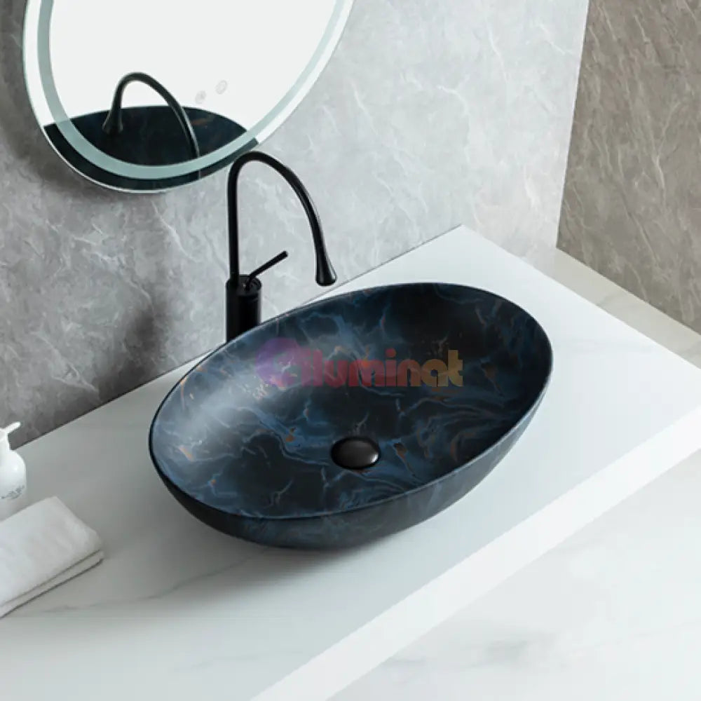 Lavoar Aplicat Luxury Line 65X44Cm Deepblue Bathroom Sink