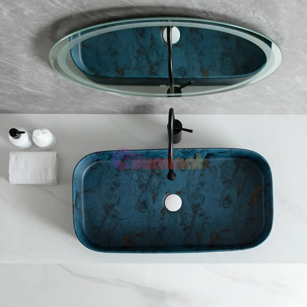 Lavoar Aplicat Luxury Line 75X38Cm 8064-75D86 Deepblue Bathroom Sink