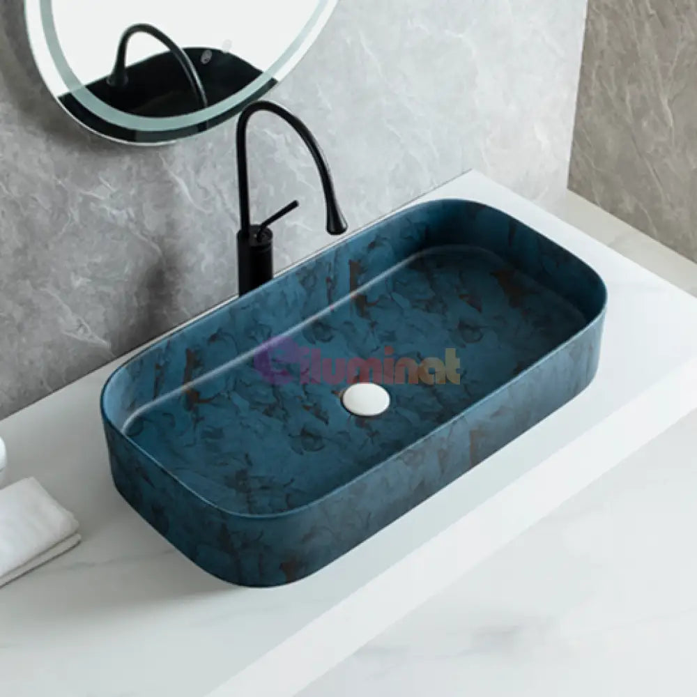 Lavoar Aplicat Luxury Line 75X38Cm 8064-75D86 Deepblue Bathroom Sink