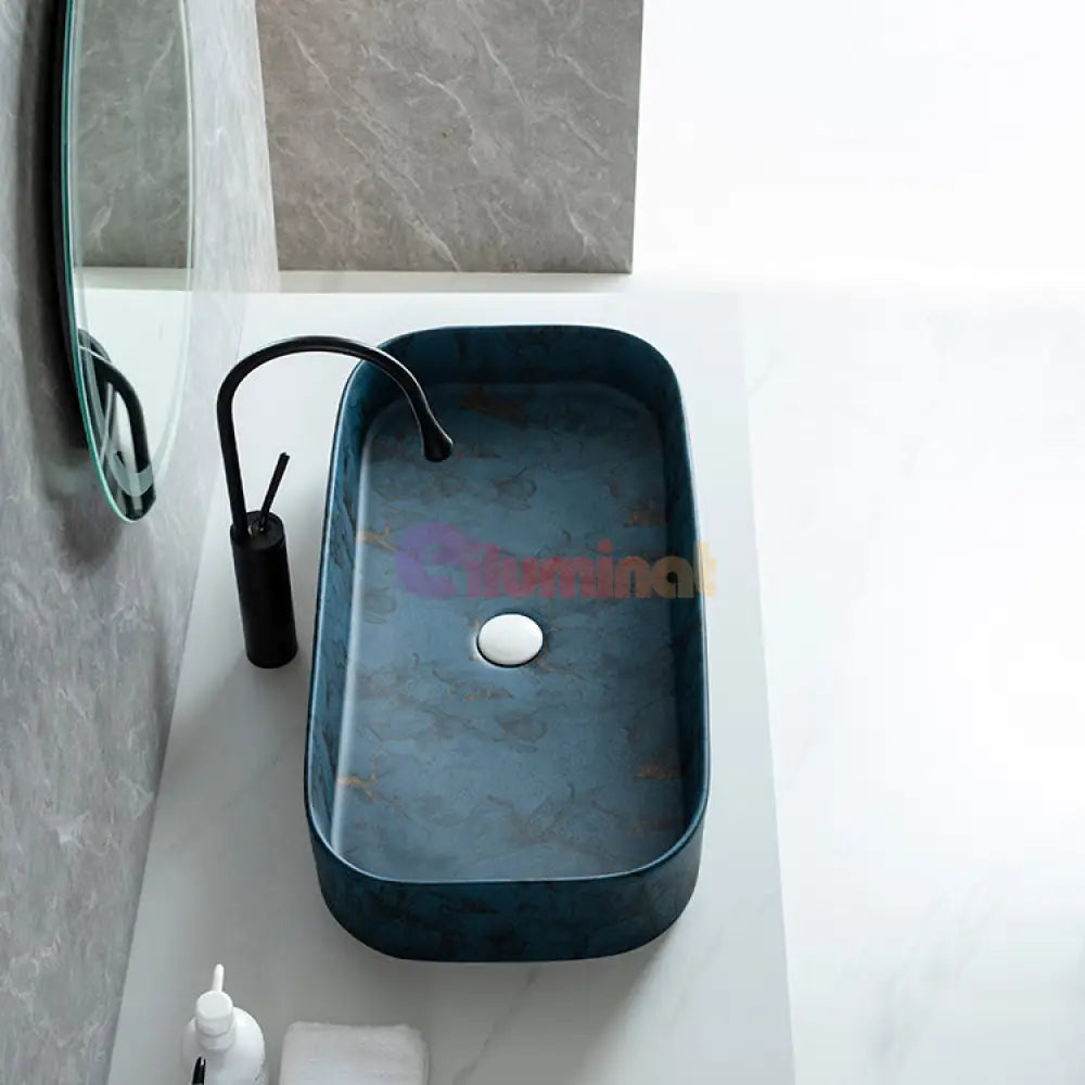 Lavoar Aplicat Luxury Line 75X38Cm 8064-75D86 Deepblue Bathroom Sink