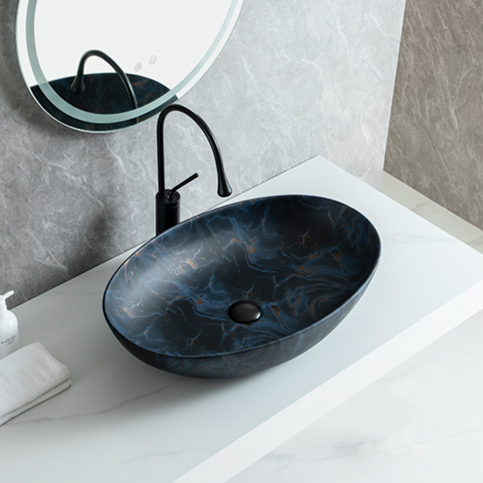 Lavoar Aplicat Luxury Line 65X44Cm Deepblue Bathroom Sink