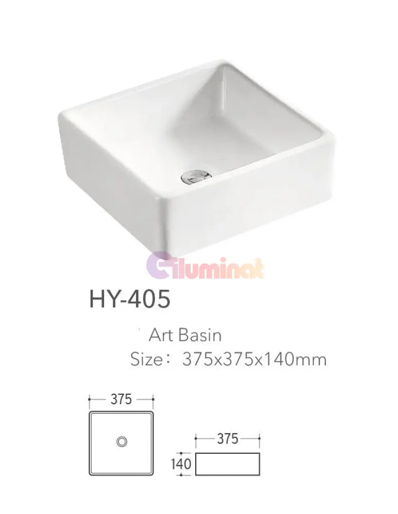 Lavoar Aplicat Modern Line 37.5X37.5Cm Hy-405 Bathroom Sink