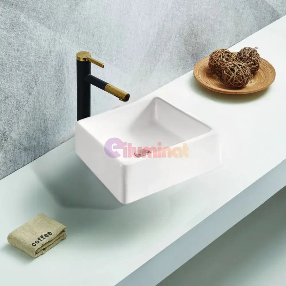 Lavoar Aplicat Modern Line 37.5X37.5Cm Hy-405 Bathroom Sink