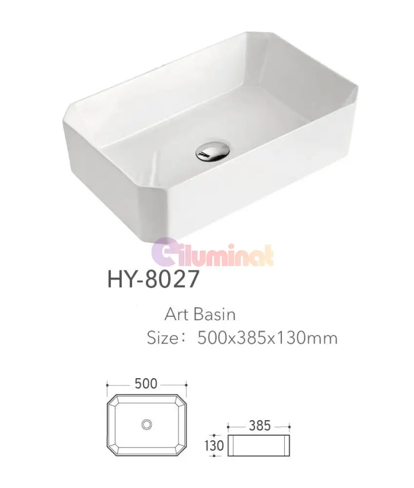 Lavoar Aplicat Modern Line 50X38.5Cm Hy-8027 Bathroom Sink