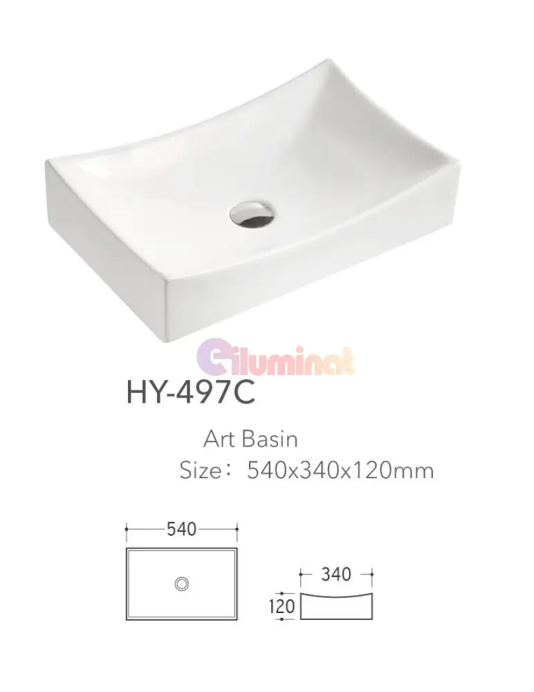 Lavoar Aplicat Modern Line 54X34Cm Hy-497C Bathroom Sink