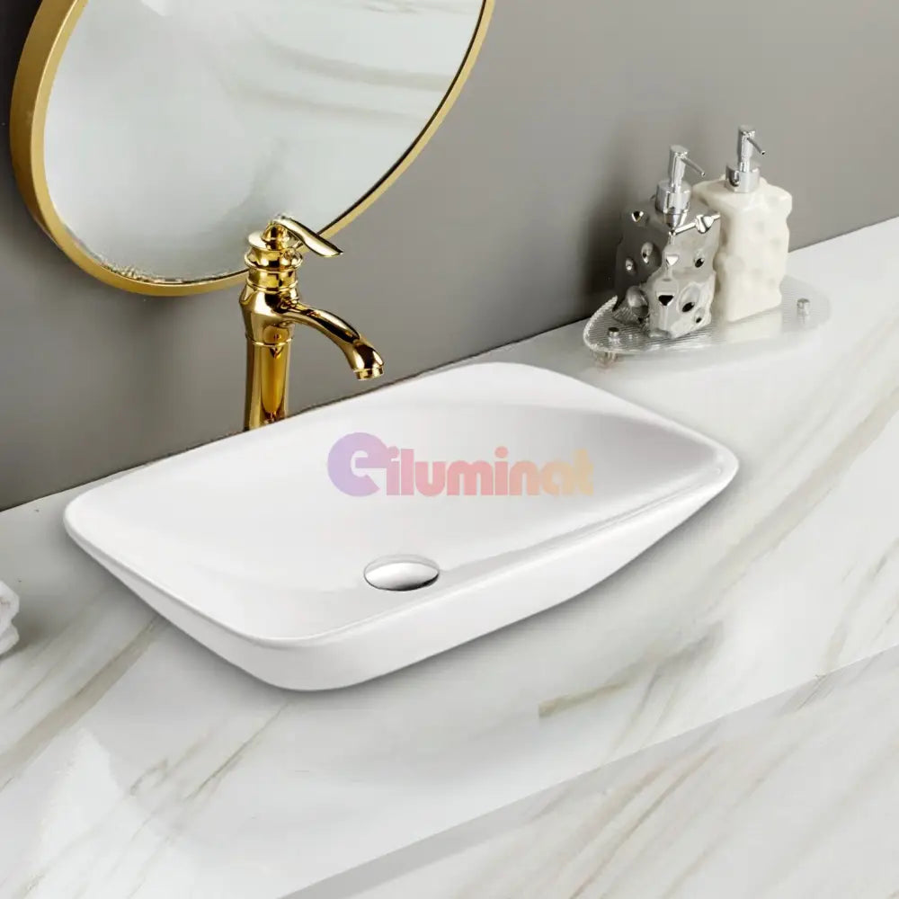 Lavoar Aplicat Modern Line 57X40Cm Hy-4005B Bathroom Sink