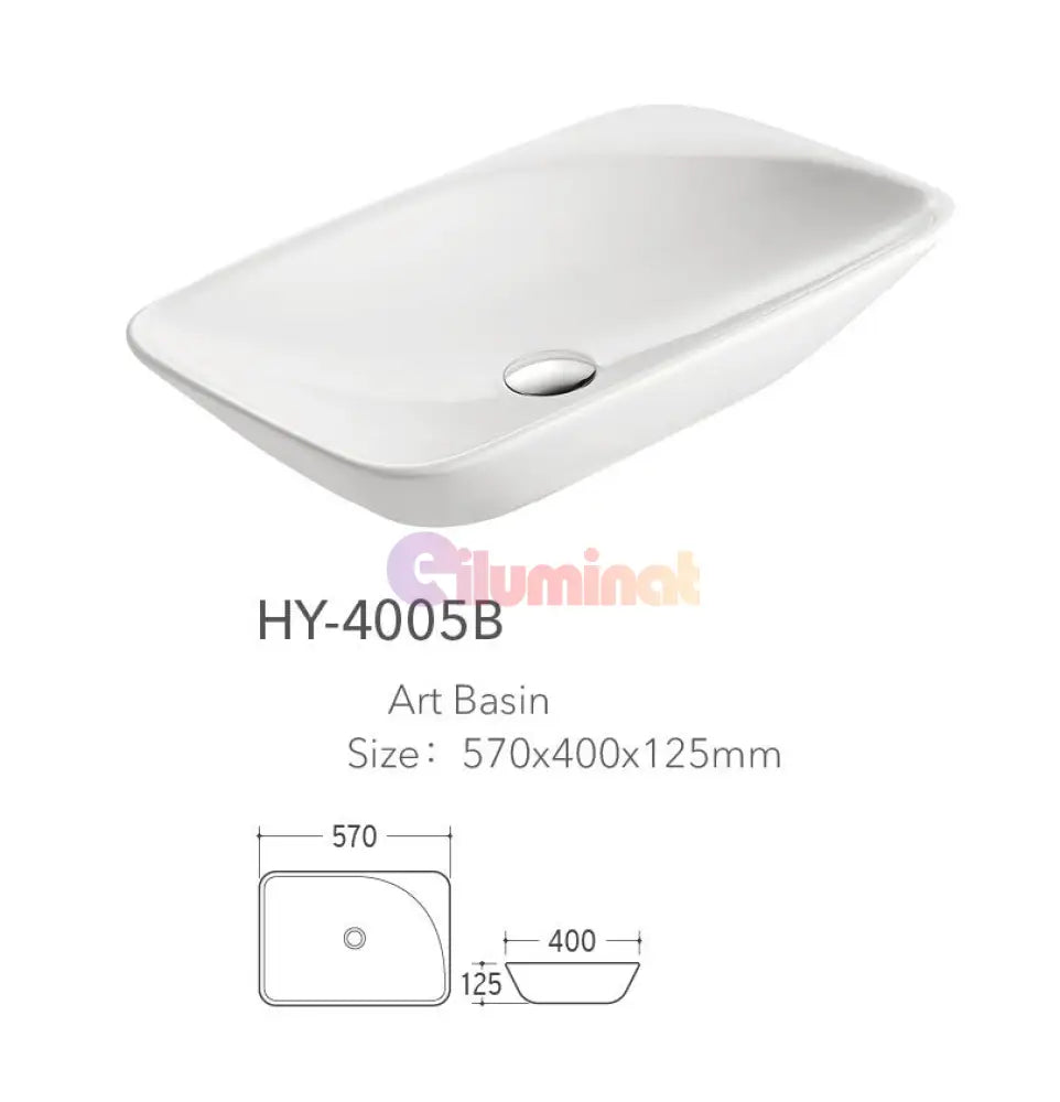 Lavoar Aplicat Modern Line 57X40Cm Hy-4005B Bathroom Sink