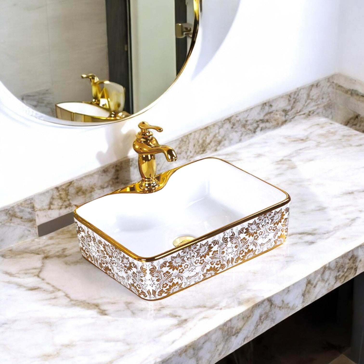 Lavoar Aplicat Luxury Line 48X37Cm G415 Baterie Inclusa Bathroom Sink