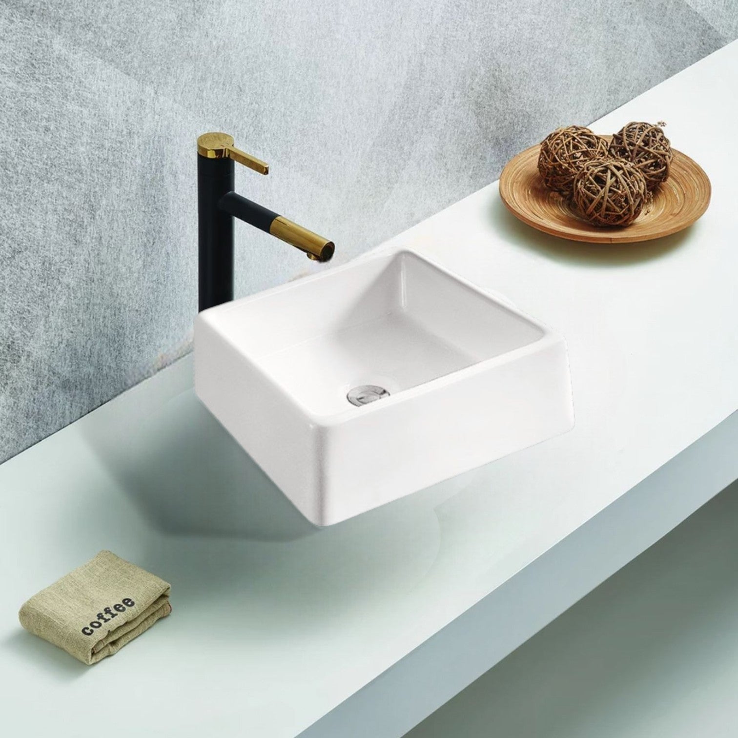 Lavoar Aplicat Modern Line 37.5X37.5Cm Hy-405 Bathroom Sink