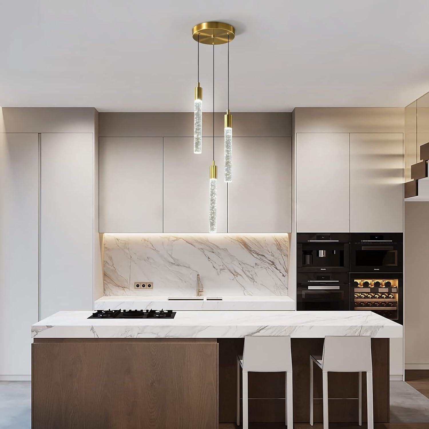 Lustra BUBBLE Glass Gold Echivalent 200W