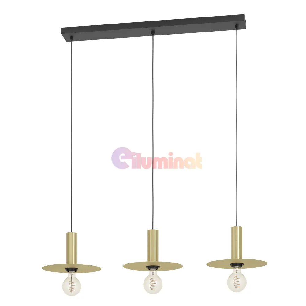 Lustra Vintage 3XE27 TRIANGLE Gold + Black (Copy) NEGRU + AURIU / VINTAGE SI RETRO DESIGN Lighting Fixtures