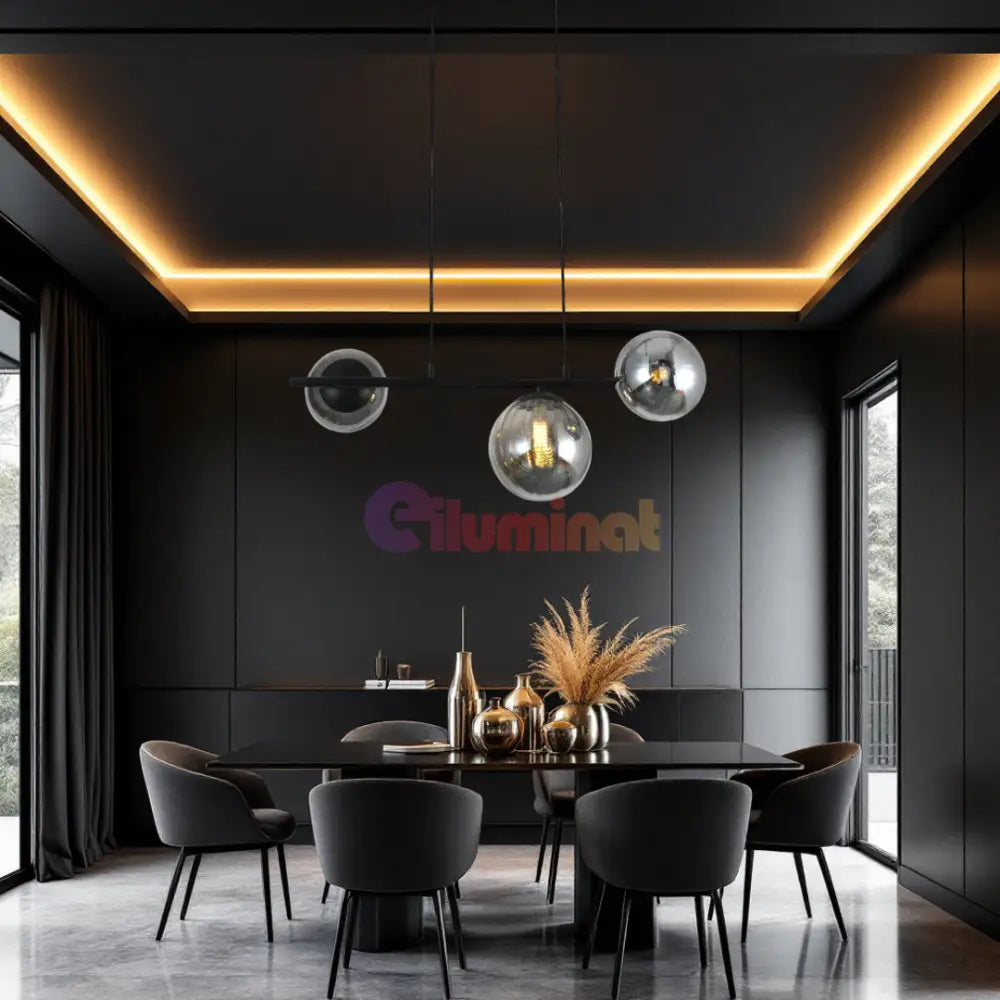 Lustra Abajur 3xE27 Axis Lights - VP2412A-3 NEAGRA / ABAJUR Chandeliers