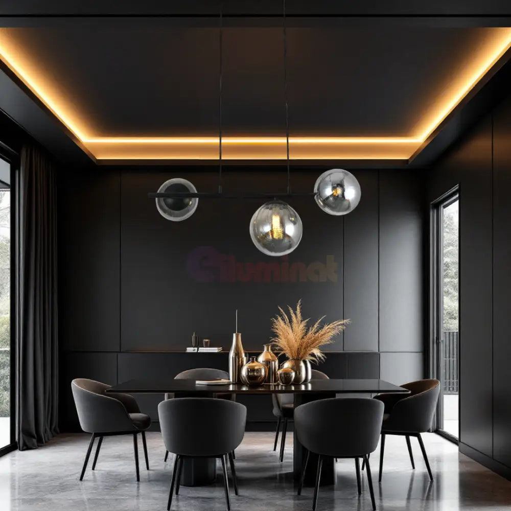 Lustra Abajur 3xE27 Axis Lights - VP2412A-3 NEAGRA / ABAJUR Chandeliers