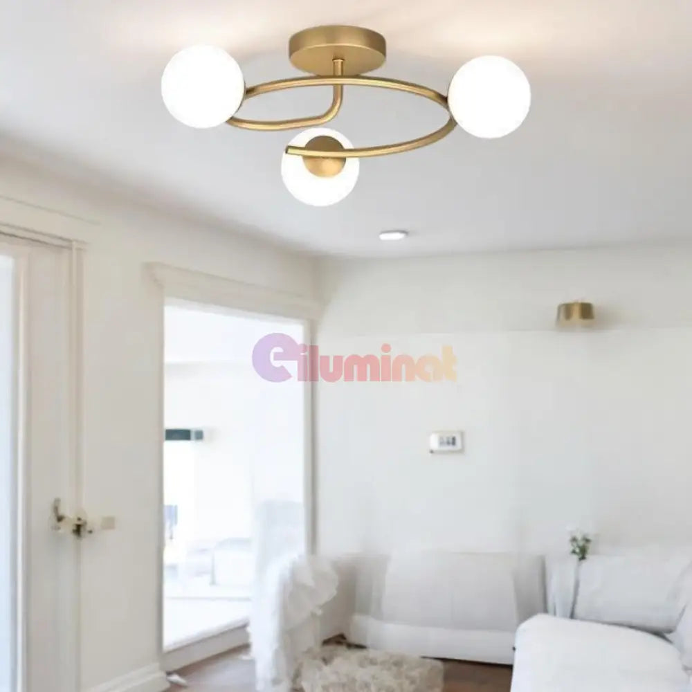 Lustra Abajur 3xE27 Gold Elegance AURIE / ABAJUR Chandeliers