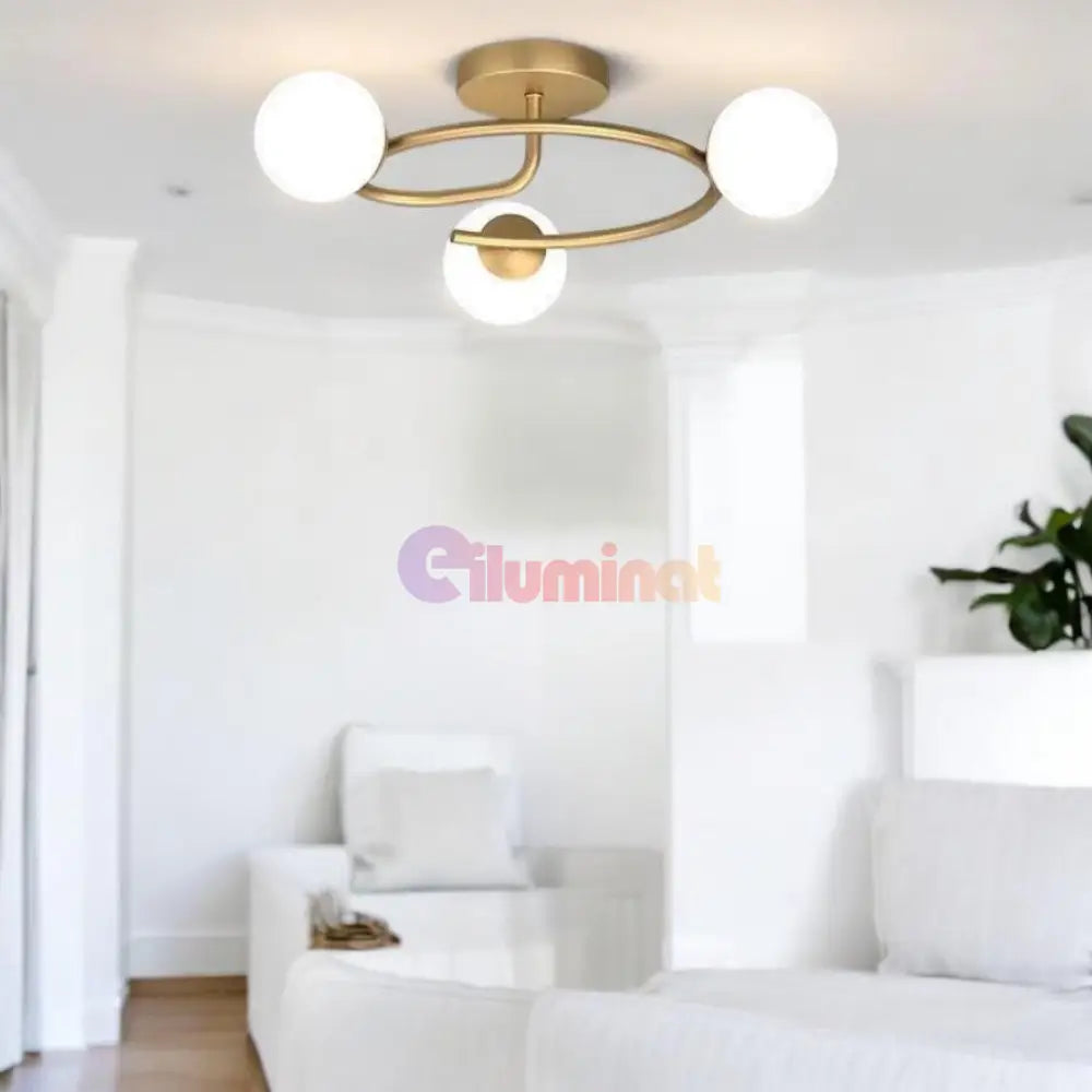 Lustra Abajur 3xE27 Gold Elegance AURIE / ABAJUR Chandeliers