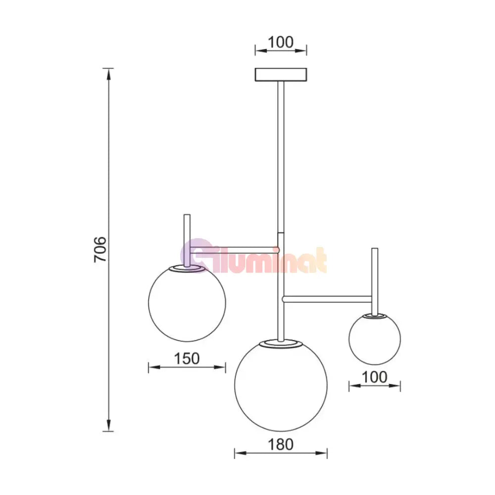 Lustra Abajur 3xG9 Black BLACK / ABAJUR Lighting Fixtures