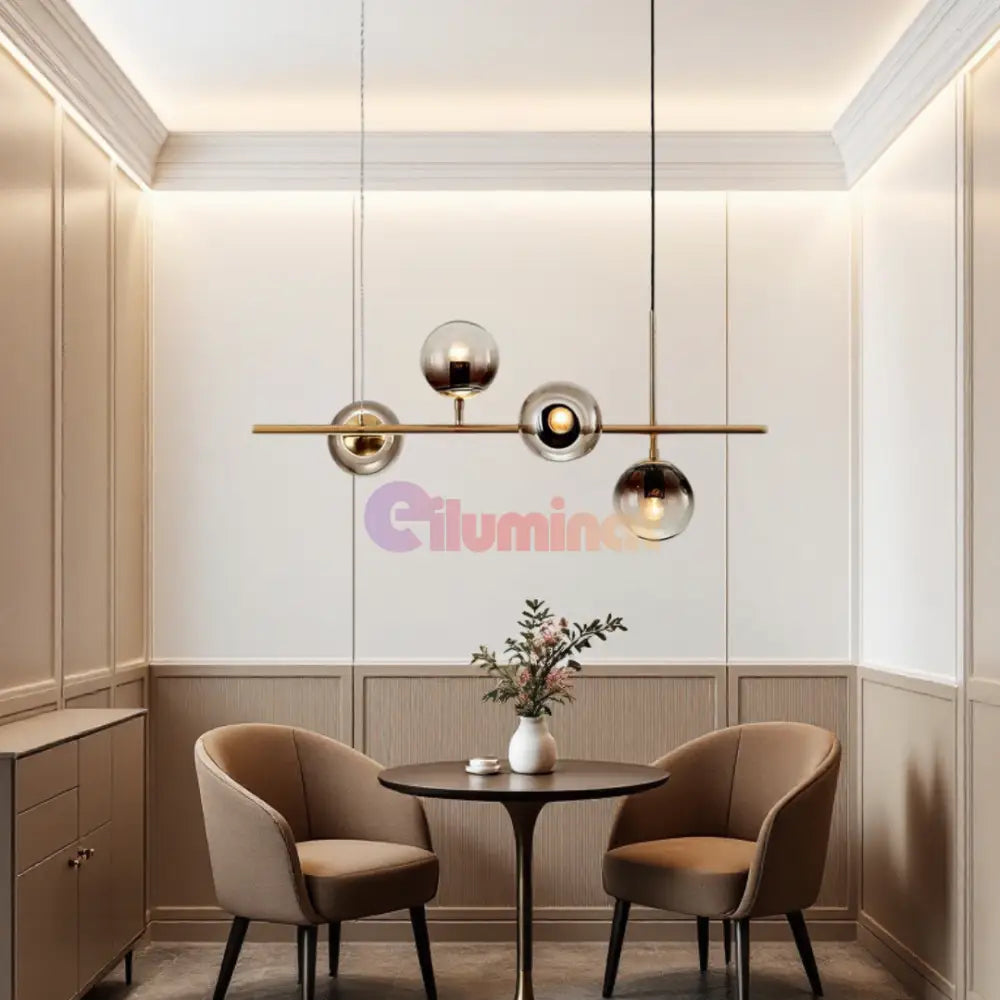 Lustra Abajur 4xE14 Suspendata Phantom Noir - DF557-4 AURIU / ABAJUR Chandeliers