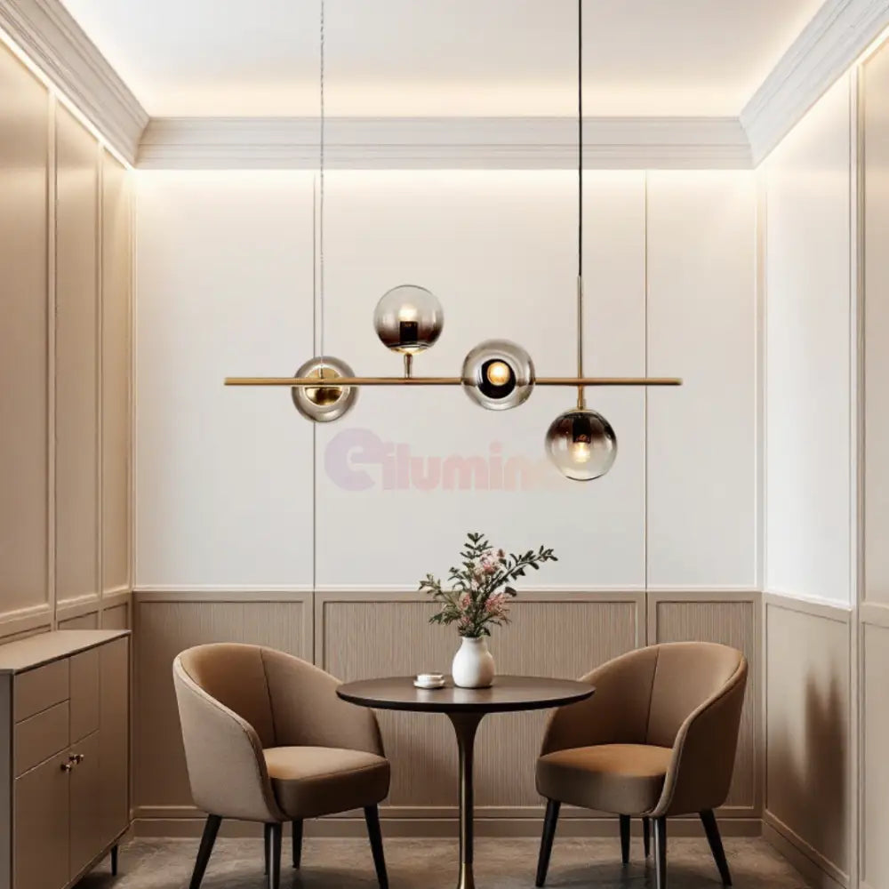Lustra Abajur 4xE14 Suspendata Phantom Noir - DF557-4 AURIU / ABAJUR Chandeliers