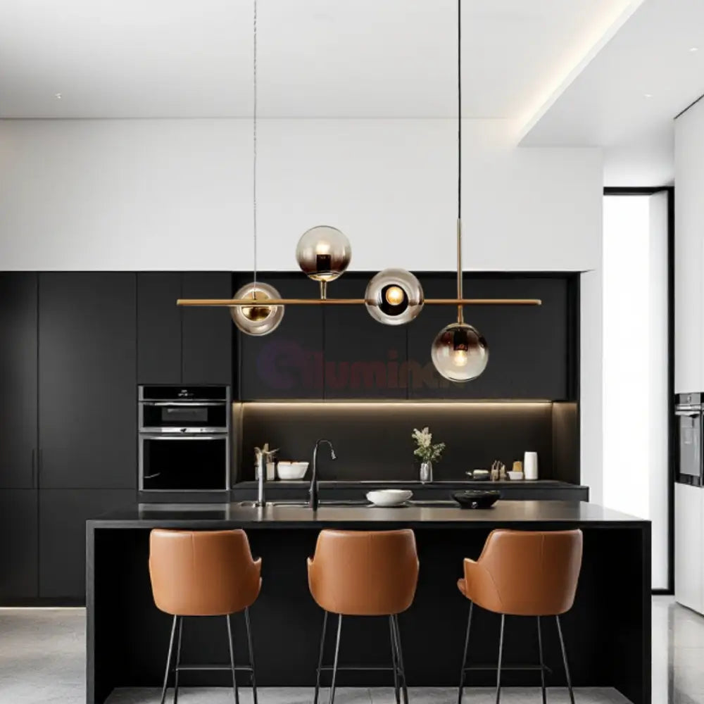 Lustra Abajur 4xE14 Suspendata Phantom Noir - DF557-4 AURIU / ABAJUR Chandeliers
