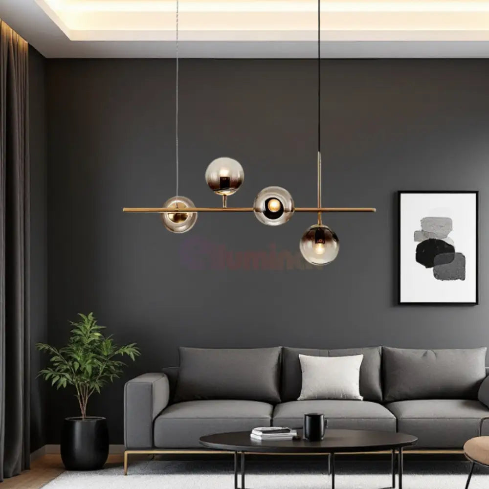 Lustra Abajur 4xE14 Suspendata Phantom Noir - DF557-4 AURIU / ABAJUR Chandeliers