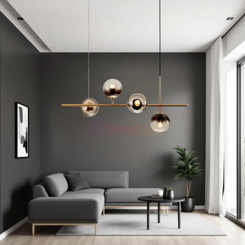Lustra Abajur 4xE14 Suspendata Phantom Noir - DF557-4 AURIU / ABAJUR Chandeliers