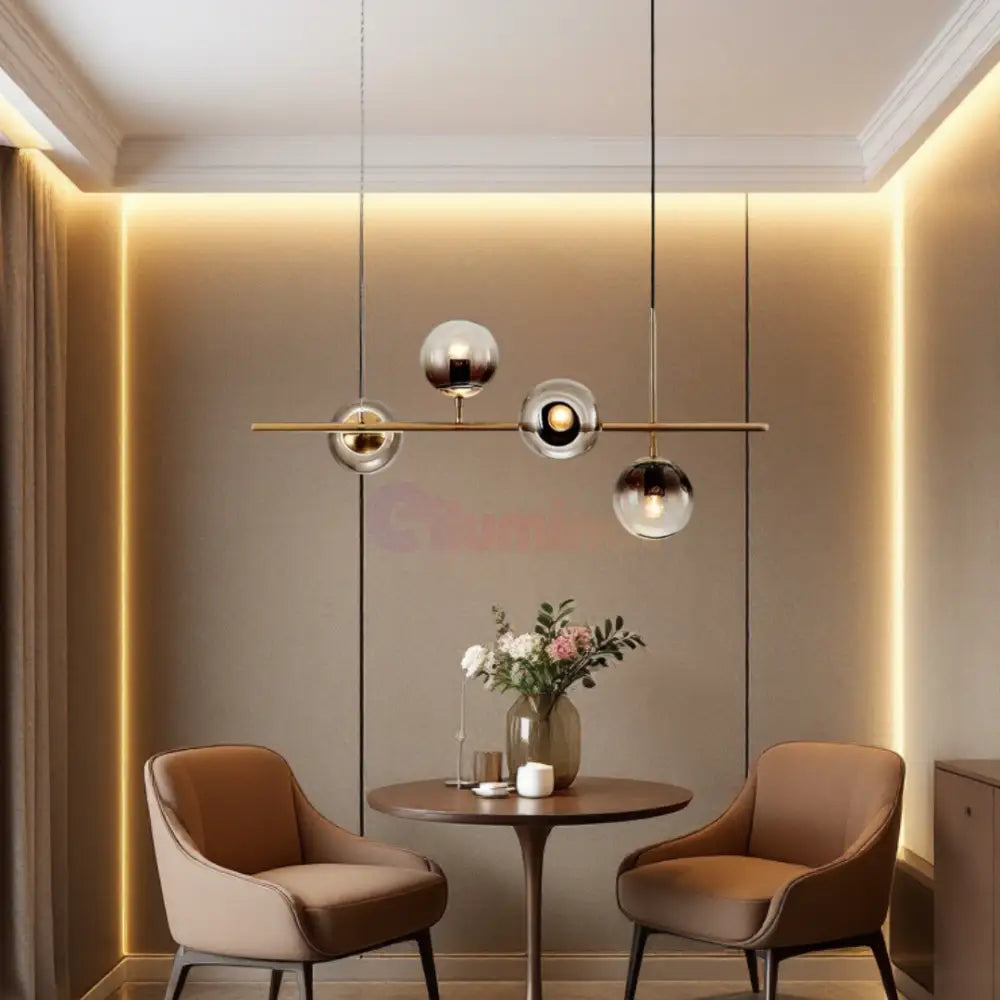Lustra Abajur 4xE14 Suspendata Phantom Noir - DF557-4 AURIU / ABAJUR Chandeliers