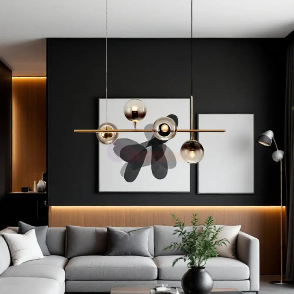 Lustra Abajur 4xE14 Suspendata Phantom Noir - DF557-4 AURIU / ABAJUR Chandeliers