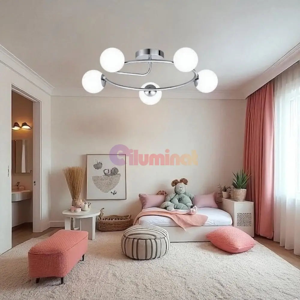 Lustra Abajur 5xE27 Chrome Elegance CHROME / ABAJUR Chandeliers