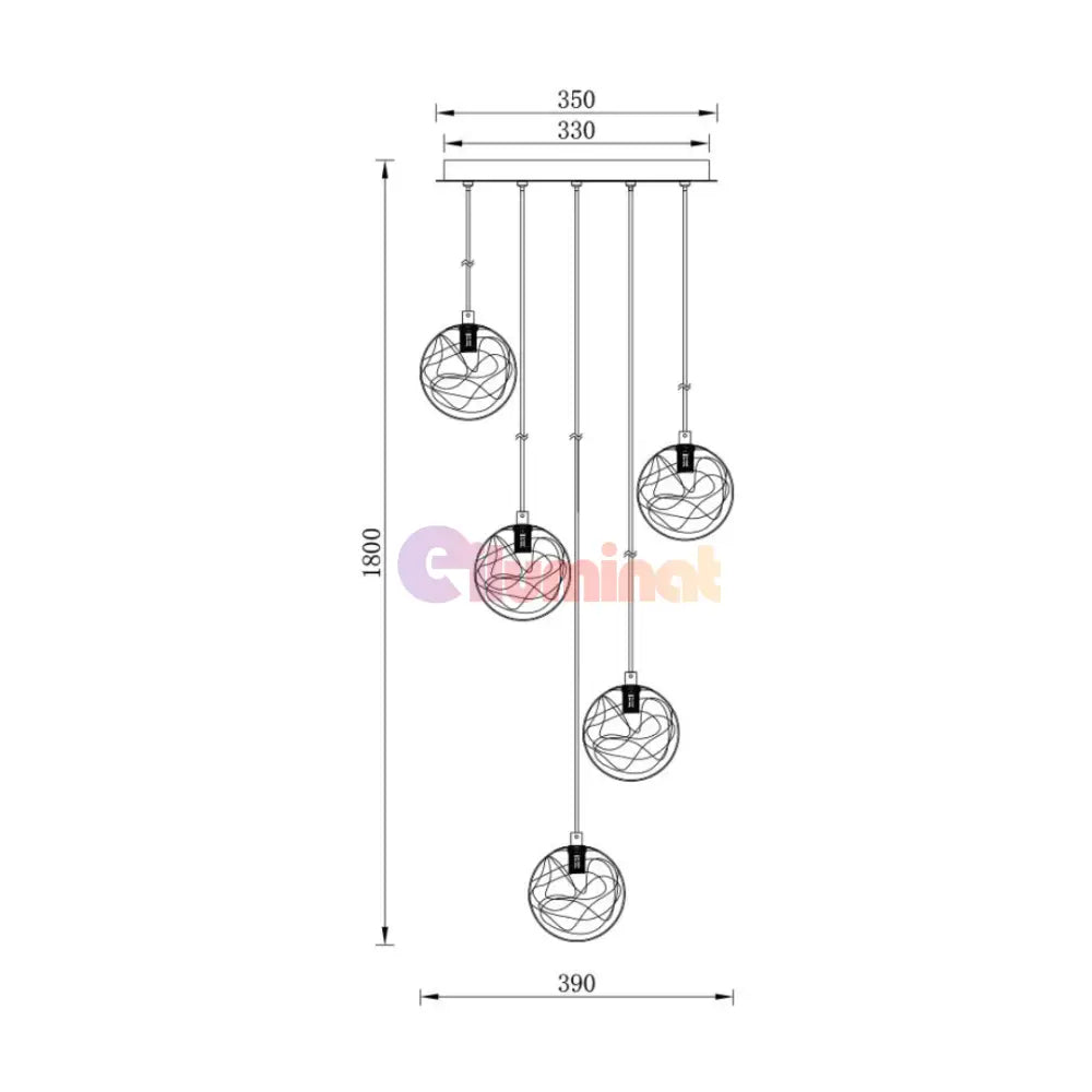 Lustra Abajur 5xG9 Gold AURIE / ABAJUR Lighting Fixtures