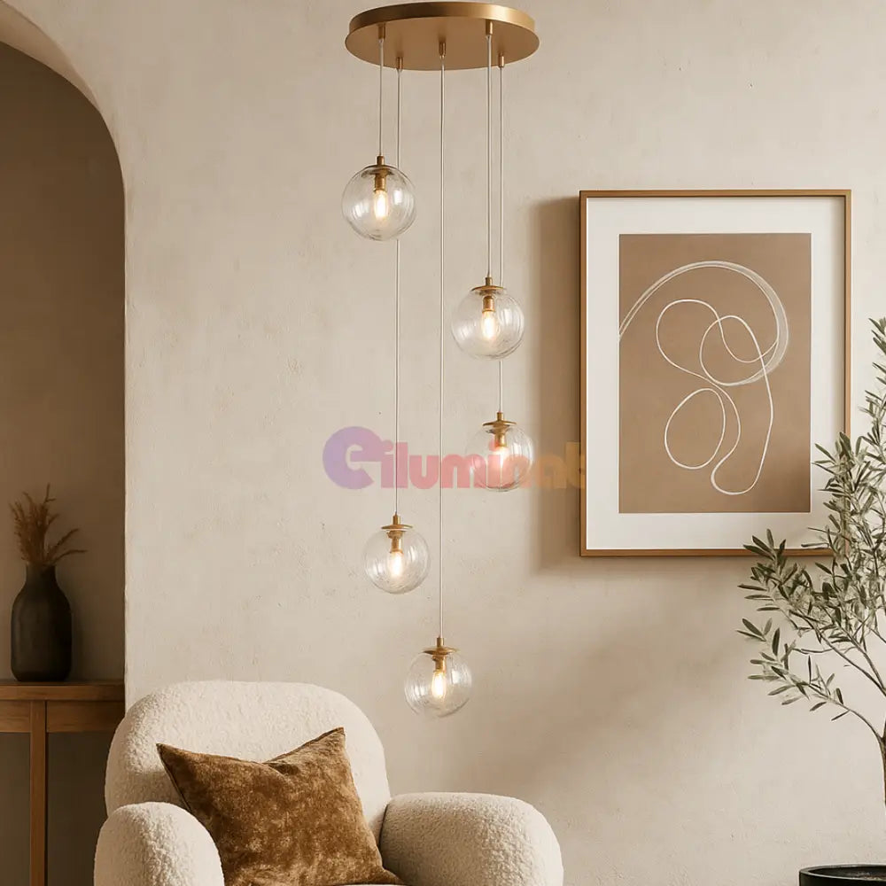 Lustra Abajur 5xG9 Gold AURIE / ABAJUR Lighting Fixtures