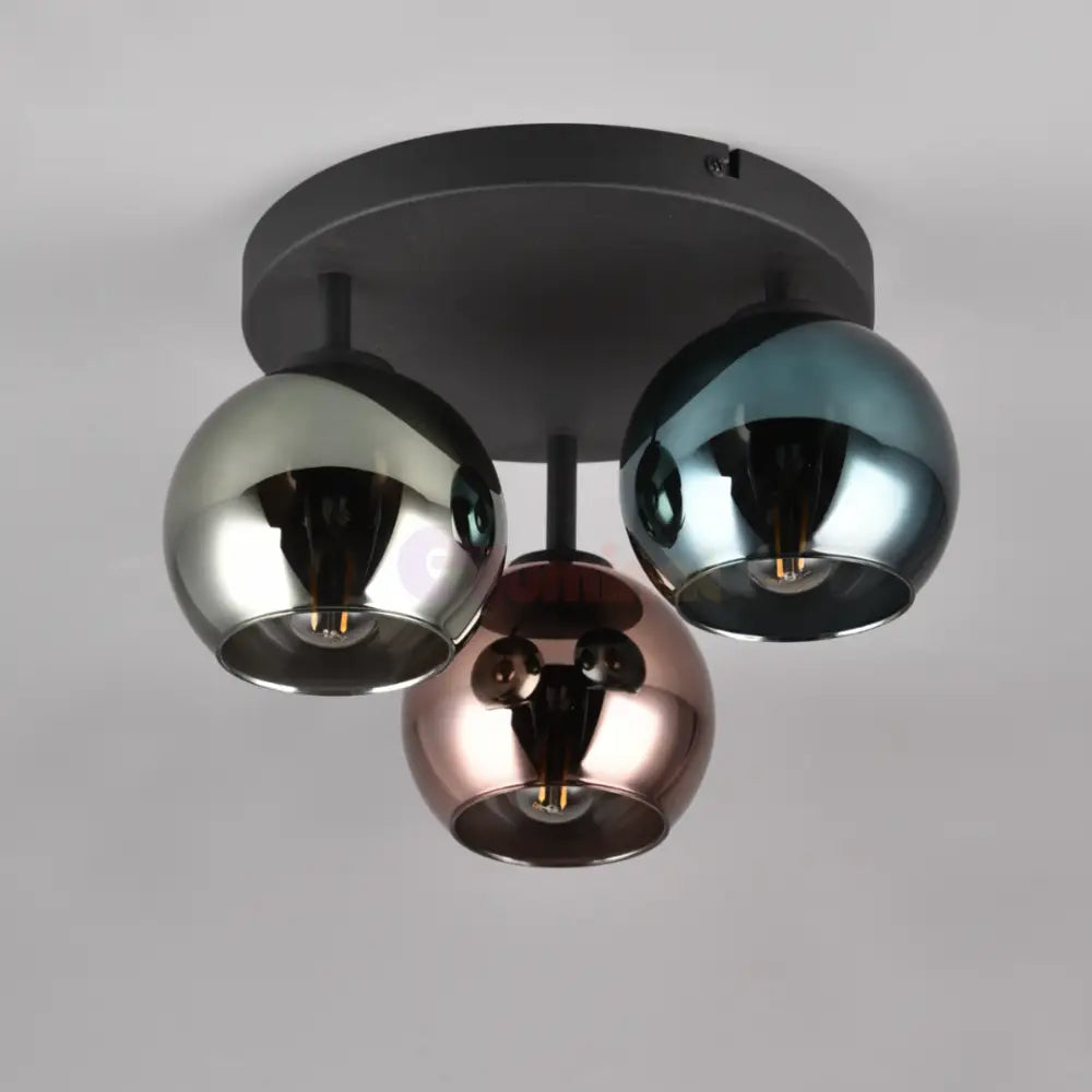 Lustra Abajur 3x E14 SHELDON NEAGRA / 33CM CEILING LIGHT