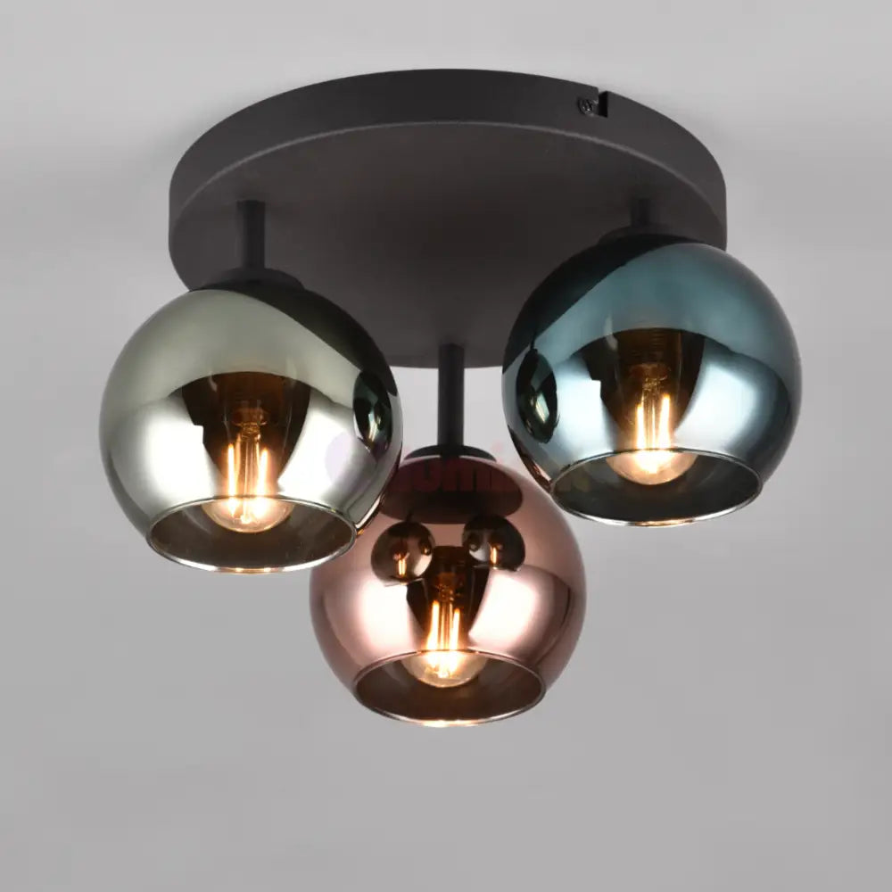Lustra Abajur 3x E14 SHELDON NEAGRA / 33CM CEILING LIGHT